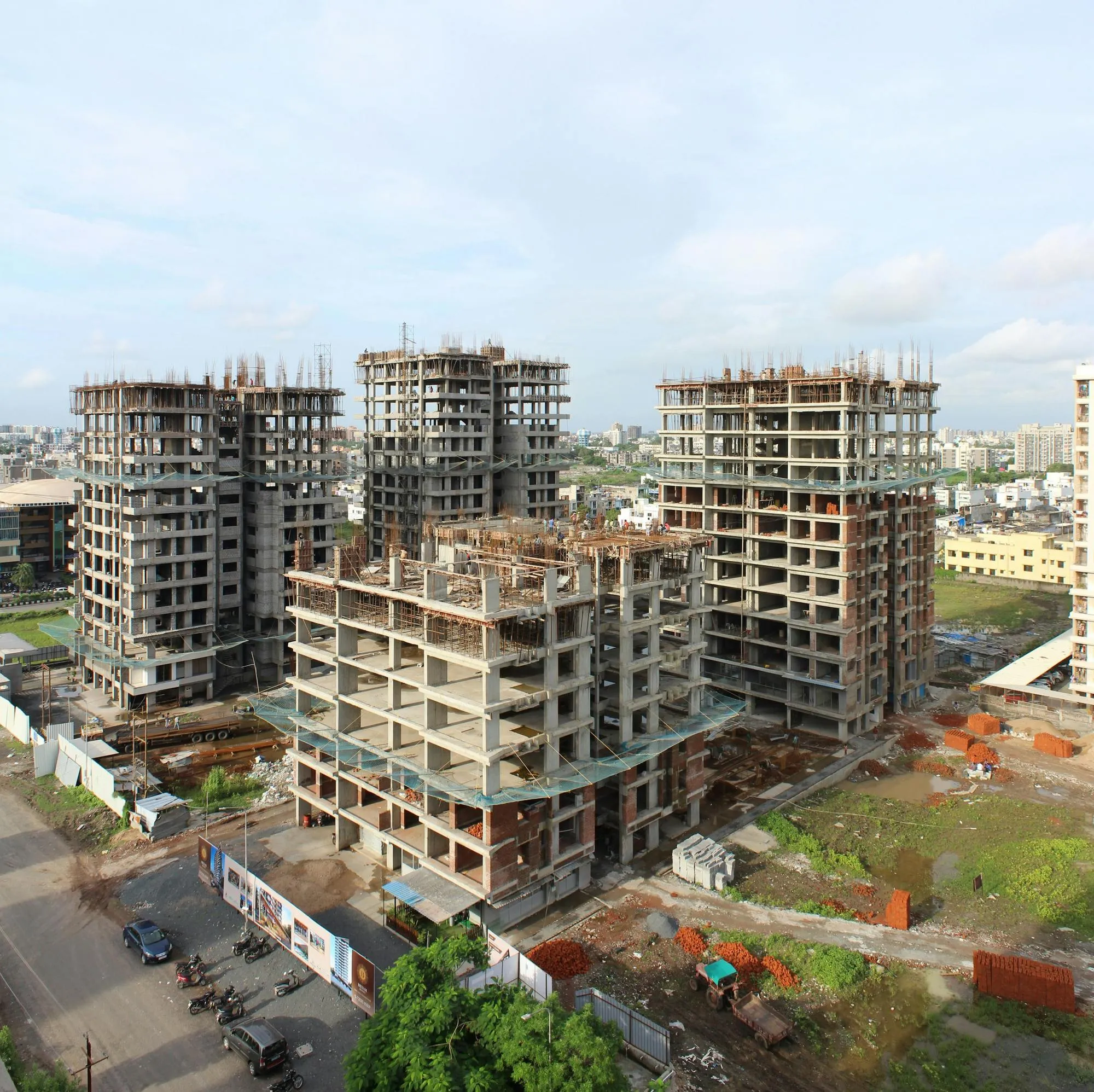 Cluster of mid-rise commercial buildings